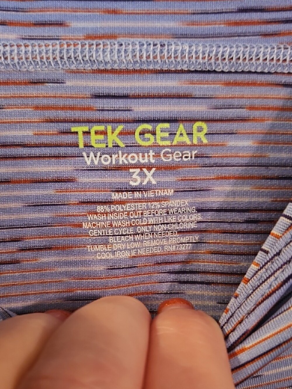 NWOT Tek gear Lavender and Orange Heathered Workout Tee - Picture 3 of 3